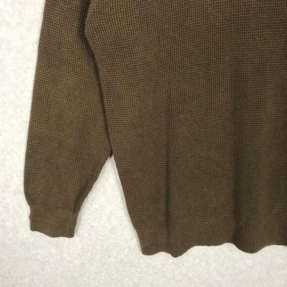 French Connection Sweater Mens XL Brown Waffle Basic Minimal Neutral Academia - Picture 3 of 8